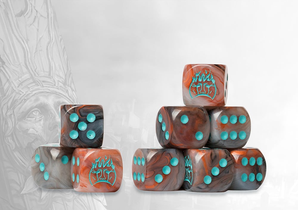 Old Dominion Logo on Brown Marbled Dice est la nouvelle boite de Para-bellum d'accessoires qui facilitera vos parties de ce superbe jeu de figurines