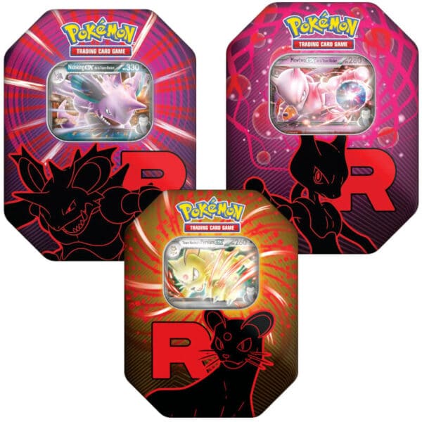 Découvrez le Pokemon Pokebox Team Rocket ( lot de 3) Q3 2025, contenant 4 Boosters du bloc Ecarlat et Violet, Rivalités destinées et Evolutions à Paldea