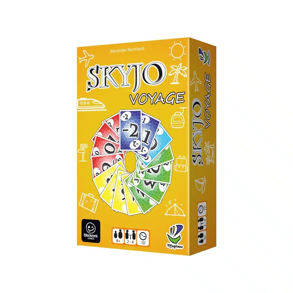 Découvrez Skyjo Voyage FR, une version facilement transportable du célèbre jeu Skyjo, pour pouvoir jouer partout durant vos voyage