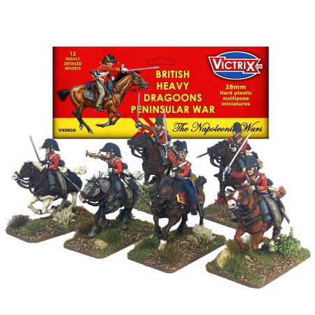 British Napoleonic Peninsular Heavy Dragoons est l'une des superbes boites d'infanterie de Vitrix pour revivre les grandes campagnes napoléonnienes