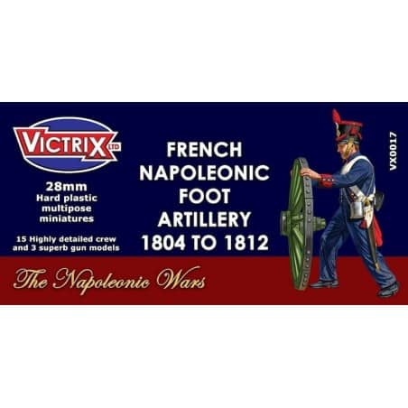 Napoleonic French Artillery 1804/1812 est l'une des superbes boites d'infanterie de Vitrix pour revivre les grandes campagnes napoléonnienes