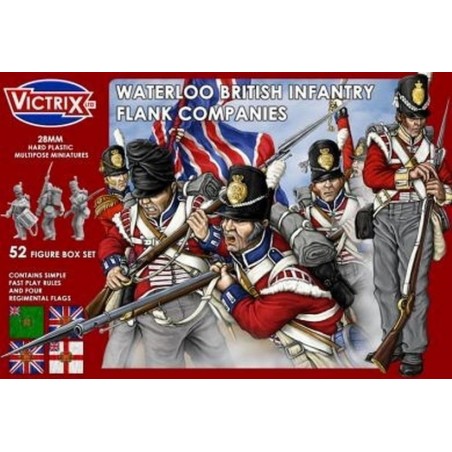 British Waterloo Flank companies est l'une des superbes boites d'infanterie de Vitrix pour revivre les grandes campagnes napoléonnienes