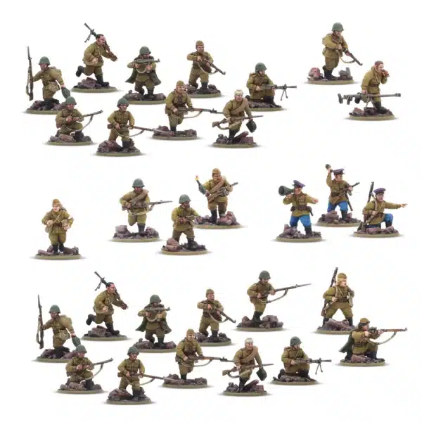 Bolt Action Soviet Army Infantry Platoon fait partie des nouvelles sorties pour l'armée rouge dans le cadre de la 3 eme edition de bolt action