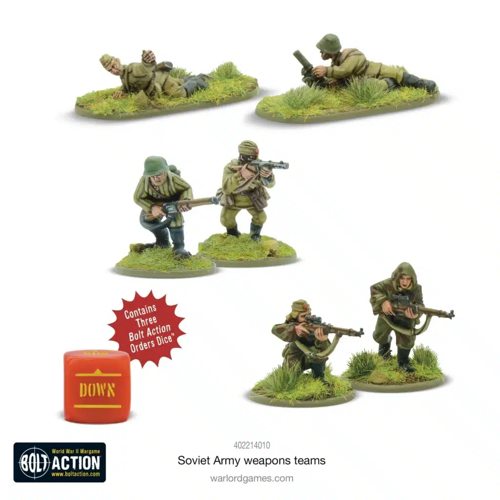 Soviet Army weapons teams fait partie des nouvelles sorties pour l'armée rouge dans le cadre de la 3 eme edition de bolt action