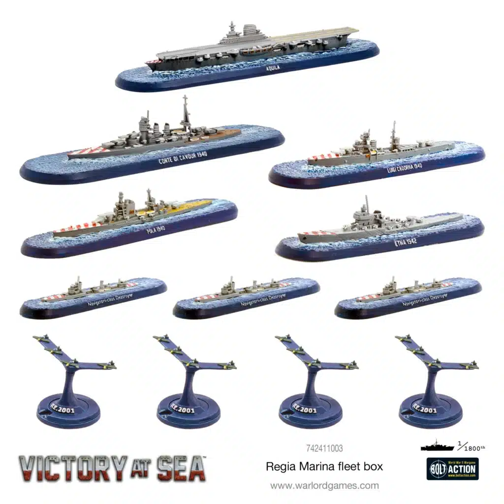 Victory at Sea Regia Marina est l'un des superbes starters pour jouer au jeu de bataille navale victory at seas de warlord games