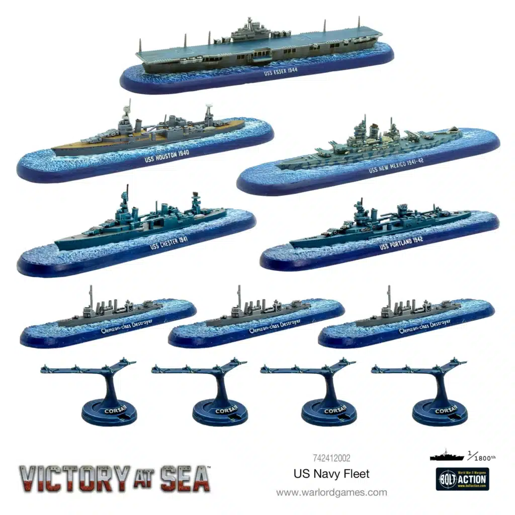 Victory at Sea US Navy fleet est l'un des superbes starters pour jouer au jeu de bataille navale victory at seas de warlord games