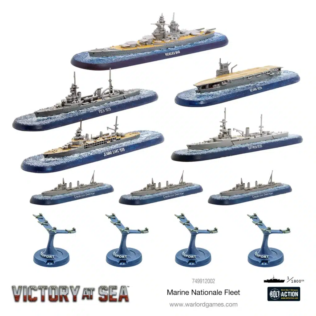 Victory at Sea - Marine Nationale est l'un des superbes starters pour jouer au jeu de bataille navale victory at seas de warlord games