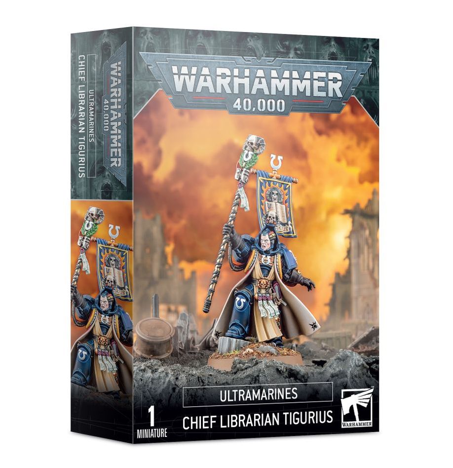 Chief Librarian Tigurius, chef librarian du Chapitre des Ultramarines, est un guerrier accompli mais aussi l'un des plus puissant librarain Space Marines