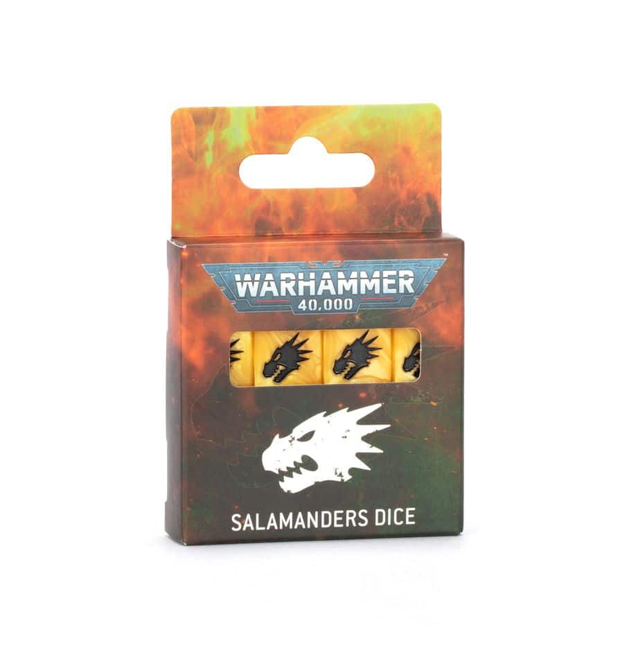 Découvrez les nouvelles sorties de Games Workshop avec la superbe boite Salamanders : Dices disponible dans votre boutique favorite