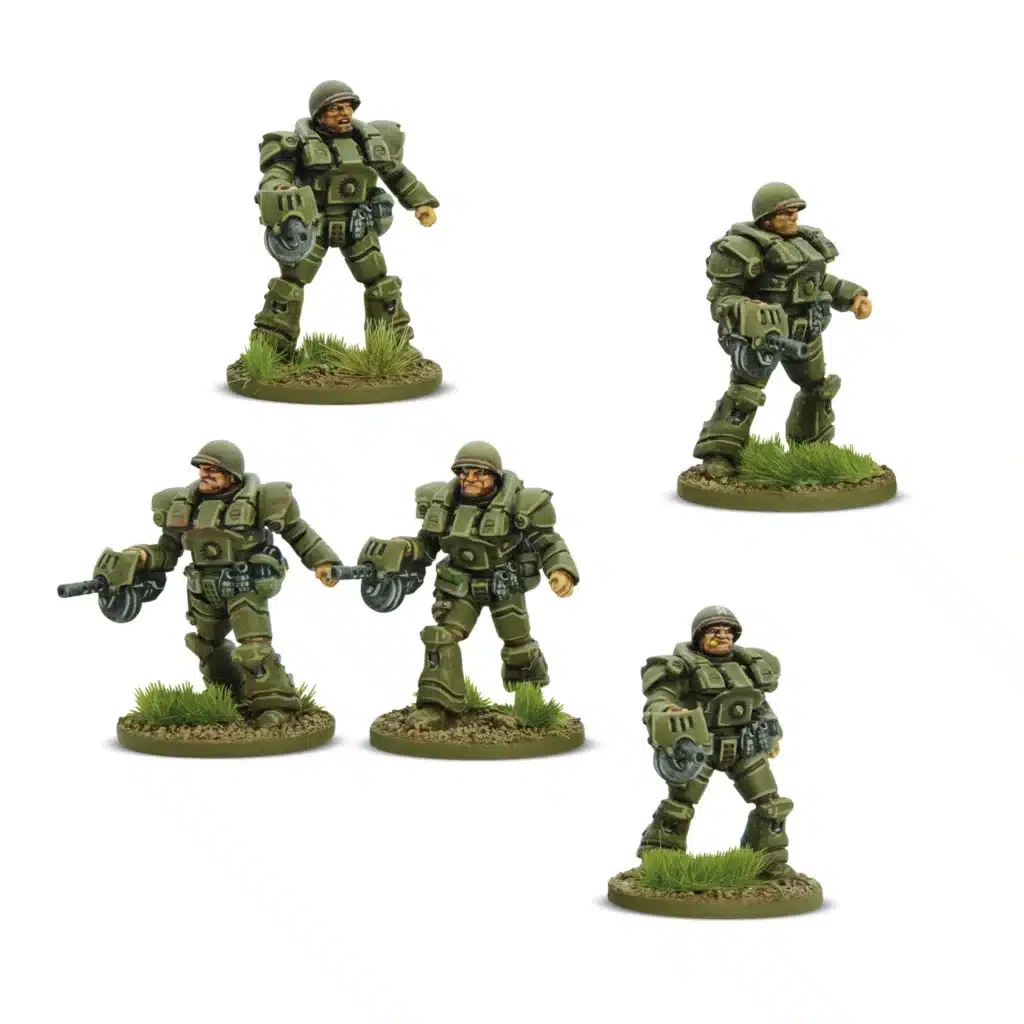 Konflikt '47 US Heavy infantry est l'une des sorties qui accompagne le nouveau starter du jeu de warlord games appelé konflikt 47