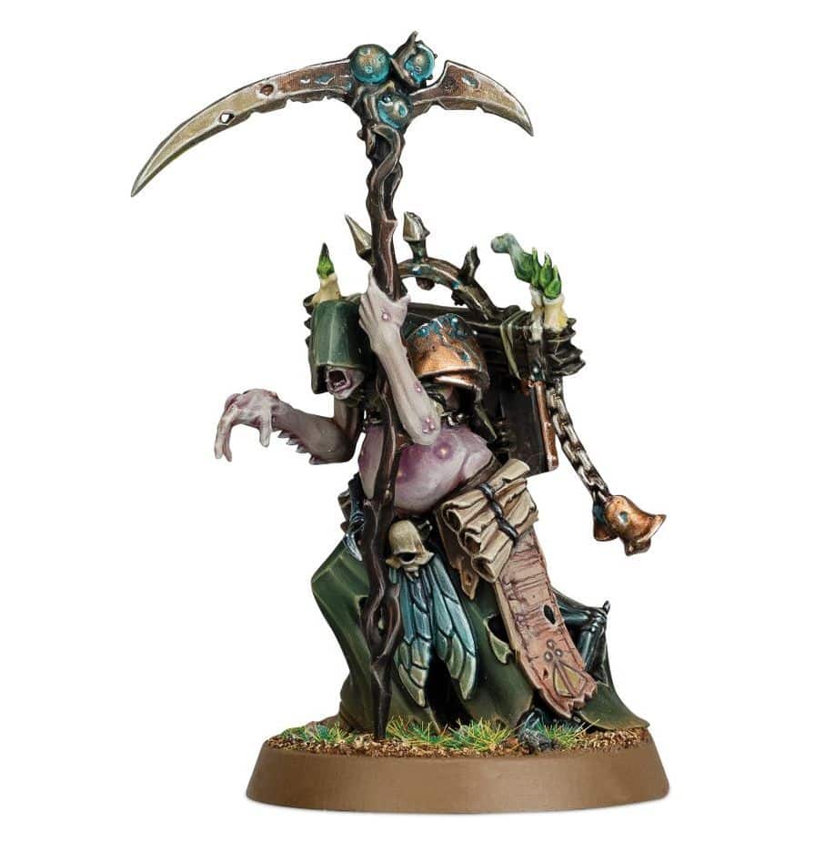 Découvrez le Rotbringer Sorcerer, les maîtres des sortilèges de putréfaction, capables de vomir des flots de bave saumâtre qui flétrissent l'âme