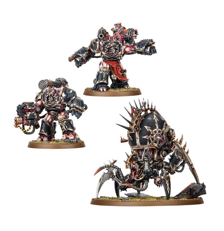 Les Obliterators sont de colossales fusions de Space Marines du Chaos et d'armes démoniaques, capables de transformer leur armement en un instant
