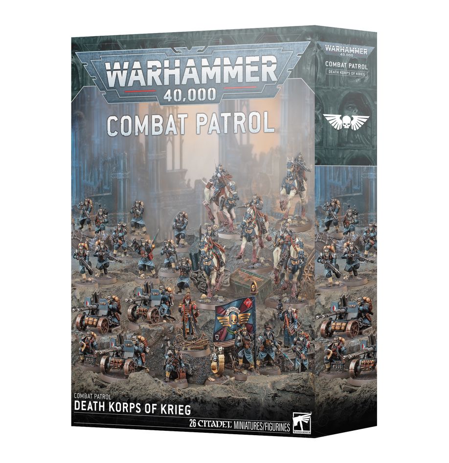 Découvrez les nouvelles unitées pour les Astra militarum avec Combat Patrol Death korps de Krieg une des nombreuses sorties pour etoffer vos armées
