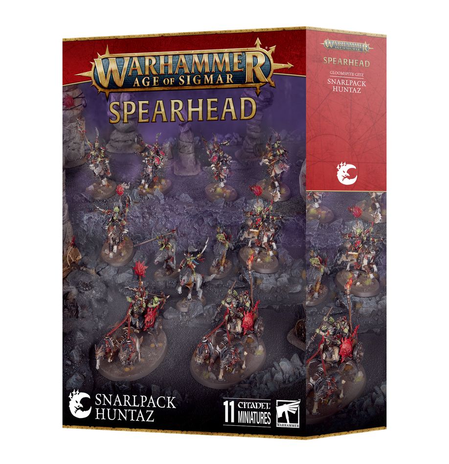 Découvrez la Spearhead : Snarlpack Huntaz un choix idéal pour compléter ou débuter avec les Gloompsite Gitz avec la partie chasseur de soleil !!