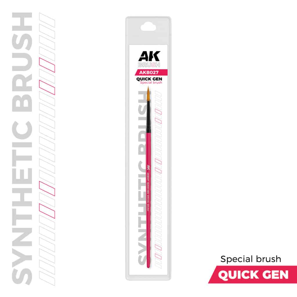 découvrez la gamme de pinceau AK à petit prix idéal pour débuter la peinture sur figurines, avec le AK: Quick Gen Special brush