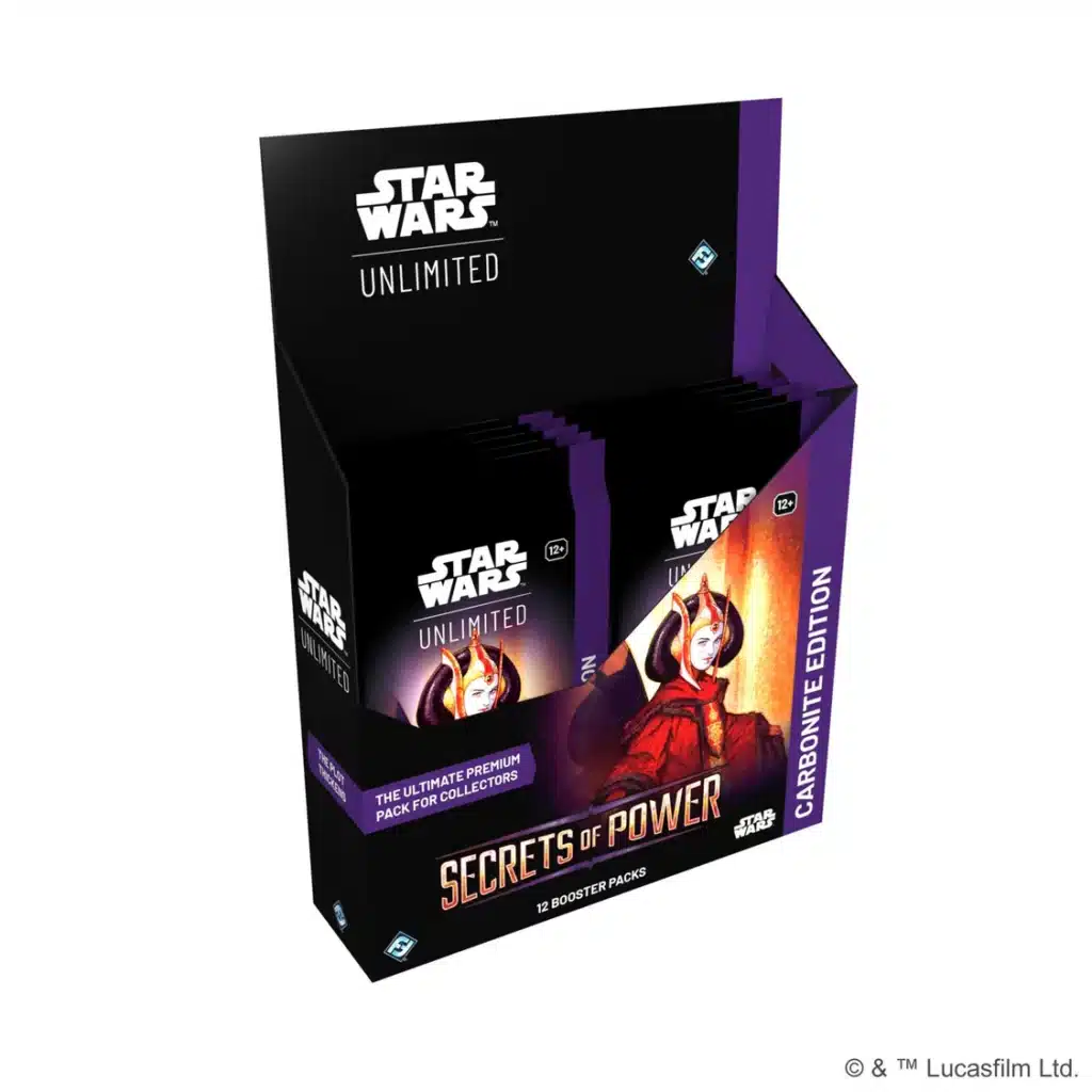 Secrets du pouvoir est la 6 eme edition du formidable jeu de cartes Star Wars Unlimited , découvrez la Display Carbonite Les Secrets de la Force