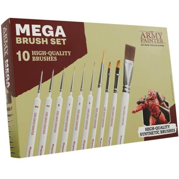 Découvrez Army Painter Pinceaux Mega Brush Set cet excellent kit de pinceaux parfait pour commencer ou compléter vôtre gamme de pinceaux