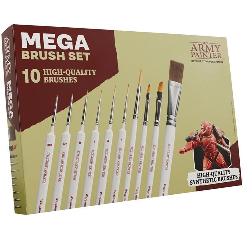 Découvrez Army Painter Pinceaux Mega Brush Set cet excellent kit de pinceaux parfait pour commencer ou compléter vôtre gamme de pinceaux