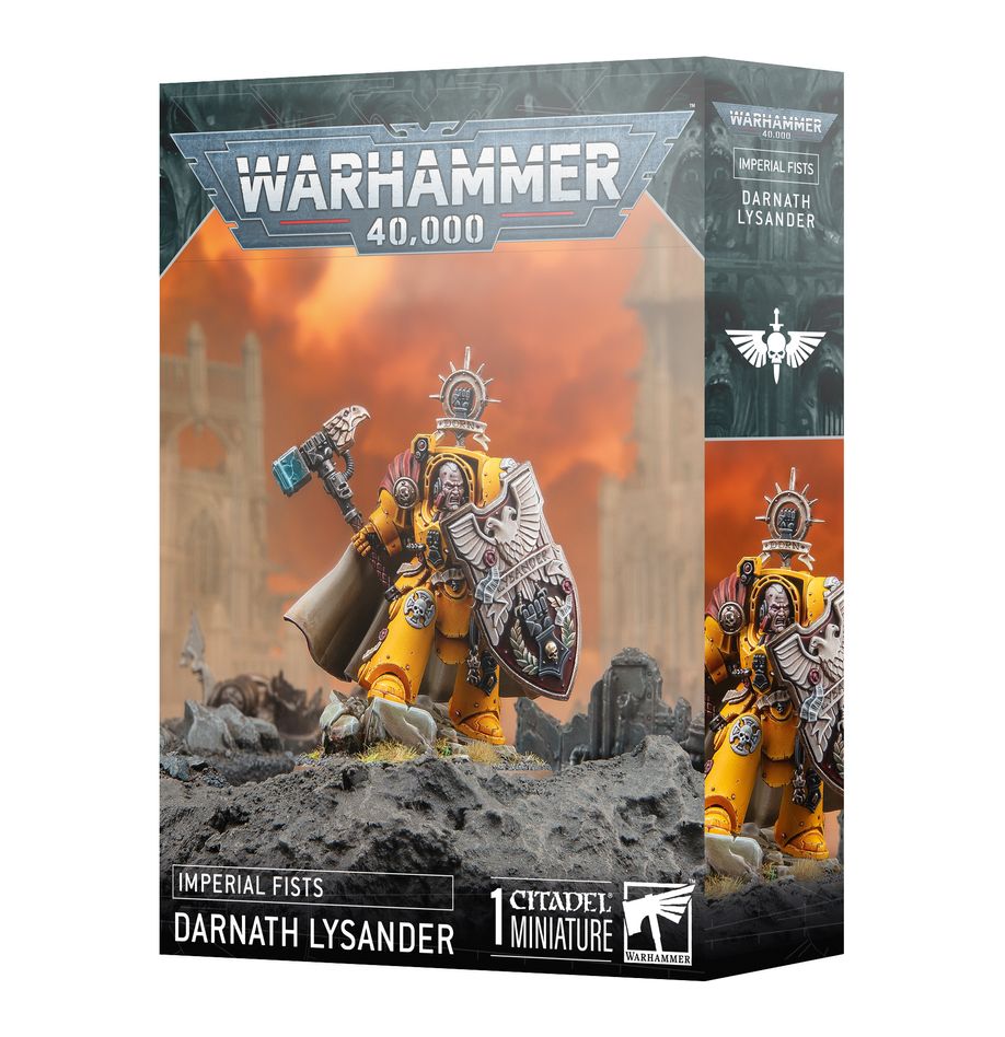 Imperial Fists : Darnath Lysander fait partie des nouveautés 2025 pour les armées Imperial fist ayant un seul mot d'ordre Solidité et brutalité