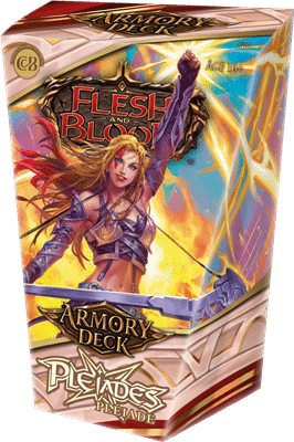 Découvrez le Armory Deck - Pleiades, une nouvelle façon de jouer à notre superbe jeu de cartes Flesh and Blood, ce superbe TCG