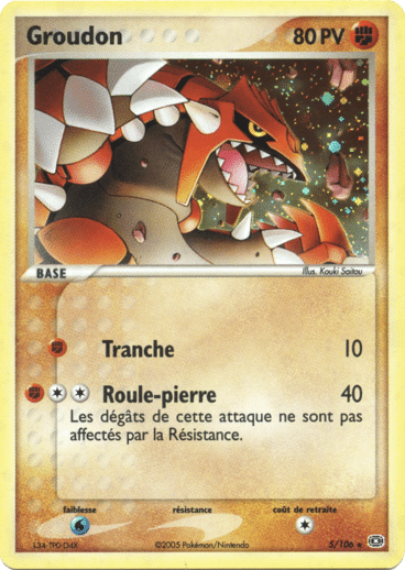 Groudon 05/106 Emeraude est un moyen simple et original de collectionner votre série préféré. Les cartes sont protégées.