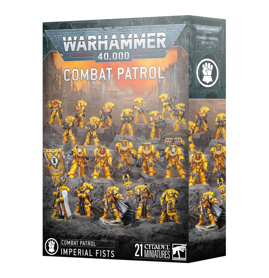 Imperial Fists : Patrouille fait partie des nouveautés 2025 pour les armées Imperial fist ayant un seul mot d'ordre Solidité et brutalité