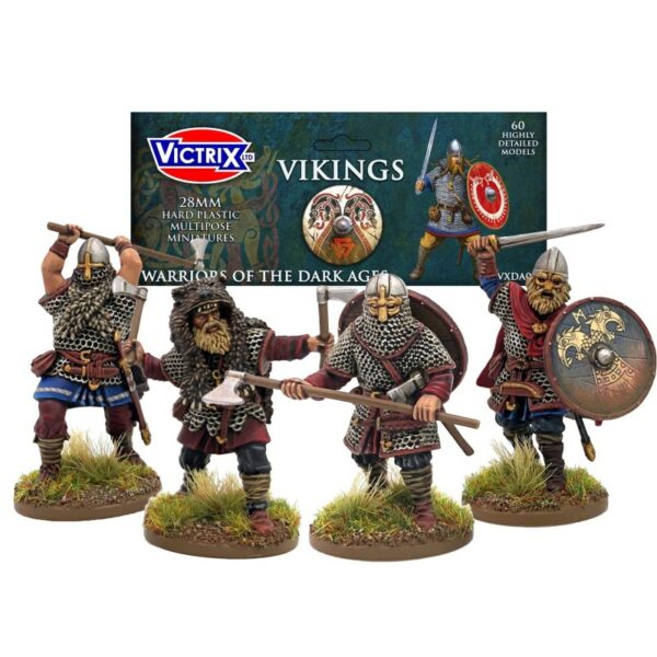 Vitrix miniatures Vikings est l'une des boites de figurines plastiques pour jouer à la nouvelle extension de Saga l'Age des Vikings