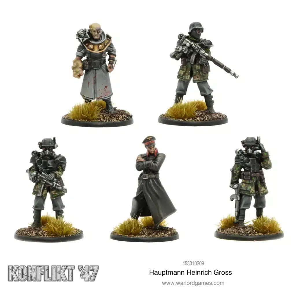 Konflikt '47 Hauptmann Heinrich Gross est l'une des sorties qui accompagne le nouveau starter du jeu de warlord games appelé konflikt 47