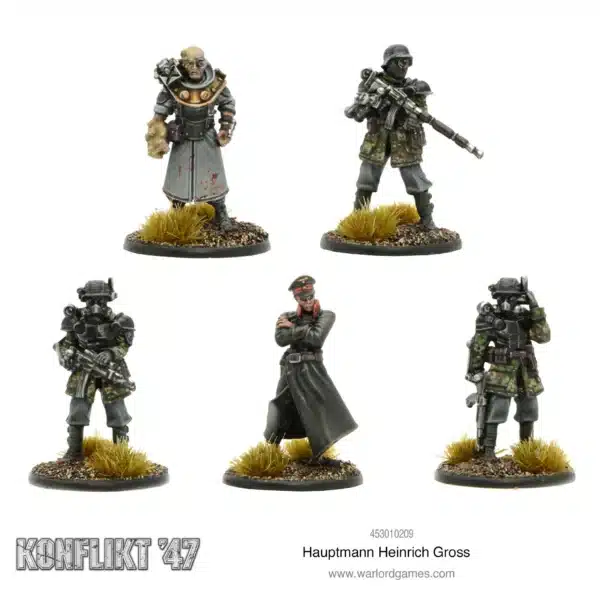 Konflikt '47 Hauptmann Heinrich Gross est l'une des sorties qui accompagne le nouveau starter du jeu de warlord games appelé konflikt 47