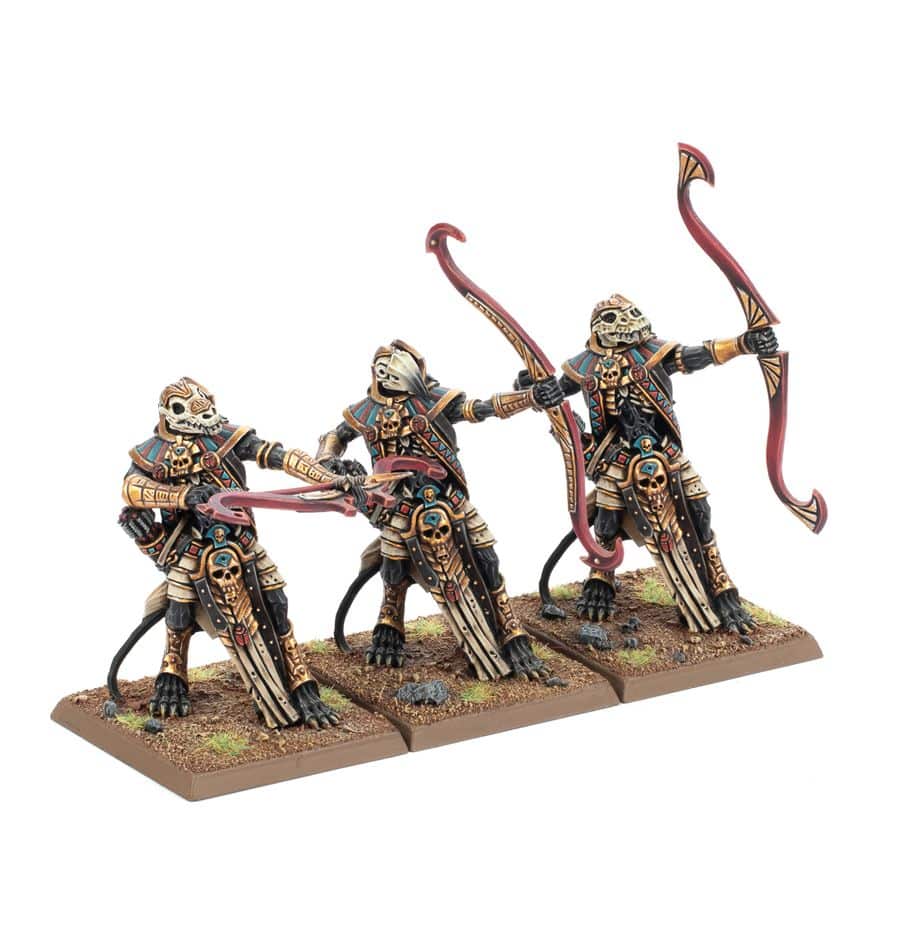 Ushabti With GreatBows une unité lourde redoutable et emblématique pour les armées de Khemri dans le jeu Old World nouvelle version de Warhammer Battle