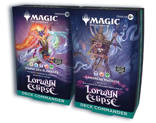 Magic Lorwynn Eclipsé VF : lot de 2 decks commanders qui accompagne cette nouvelle edition de Magic dans l'univers et l'esprit de Lorwynn