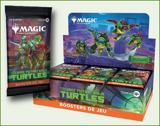 Magic Display Collector Teenage Mutant Ninja Turtles VF qui accompagne cette nouvelle edition de Magic dans l'univers et l'esprit des tortues ninja