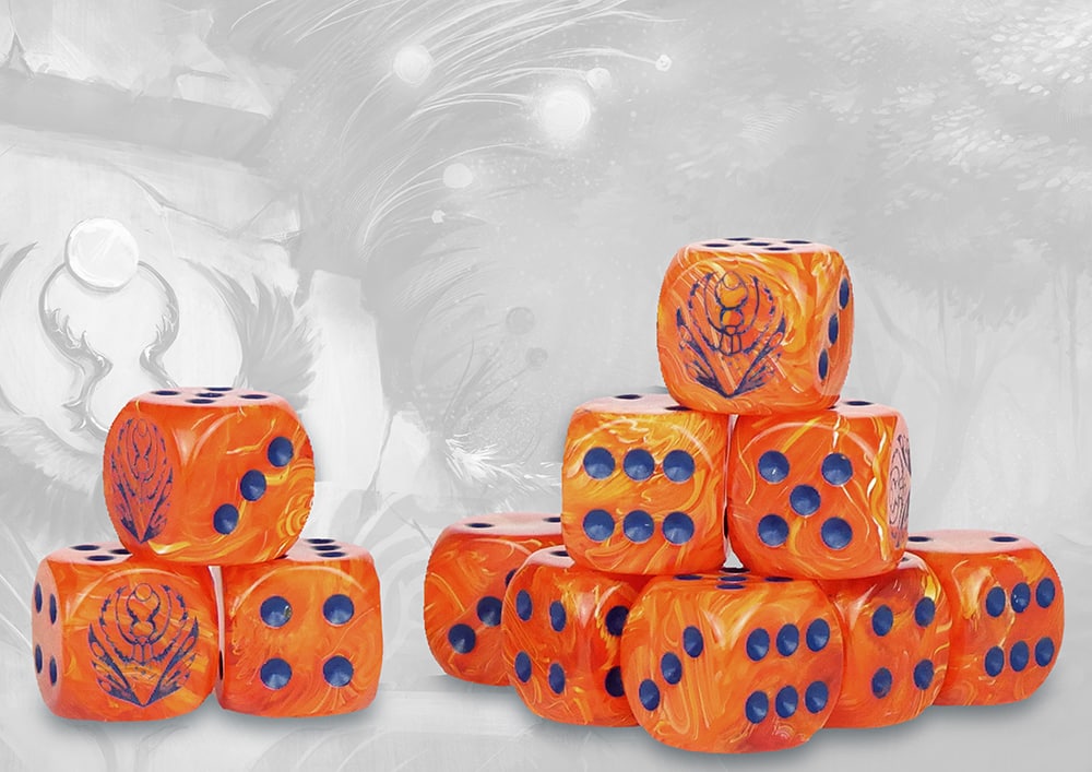 Weaver Courts: Orange Marbled Dices est une nouvelle unité de la 10 eme faction de conquest inspirée des saisons