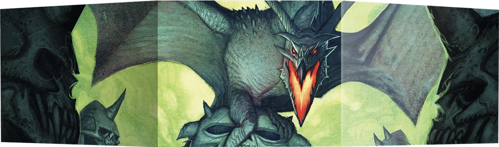 Dragonbane Ecran du Meneur, un écran de jeu en carton, en trois panneau format à l'italienne. L'écran contient un livret de familles et de professions