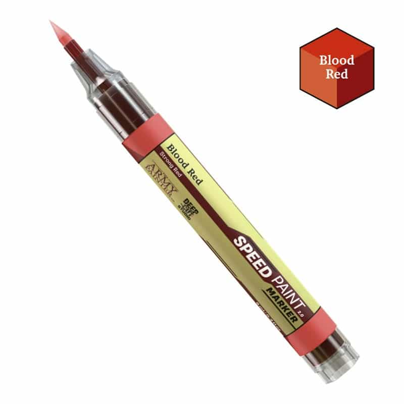 Speedpaint Markers d'Army Painter Blood Red, vous permet de découvrir une nouvelle façon de peindre vos figurines sans pinceau ni palette.