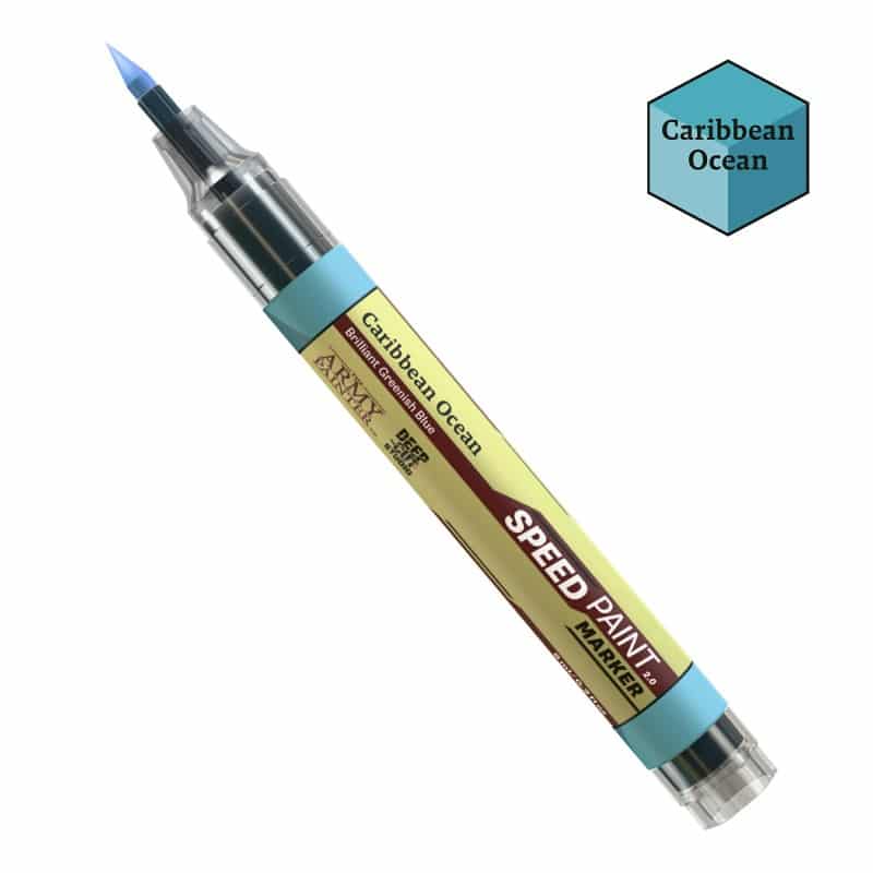 Speedpaint Markers d'Army Painter Carribean Ocean, vous permet de découvrir une nouvelle façon de peindre vos figurines sans pinceau ni palette.