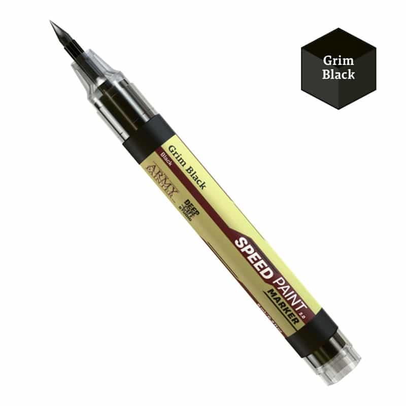 Speedpaint Markers d'Army Painter Grim Black , vous permet de découvrir une nouvelle façon de peindre vos figurines sans pinceau ni palette.