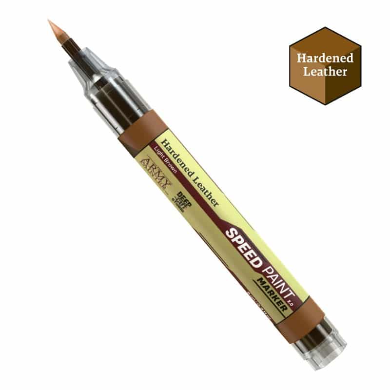 Speedpaint Markers d'Army Painter Hardened Leather, vous permet de découvrir une nouvelle façon de peindre vos figurines sans pinceau ni palette.