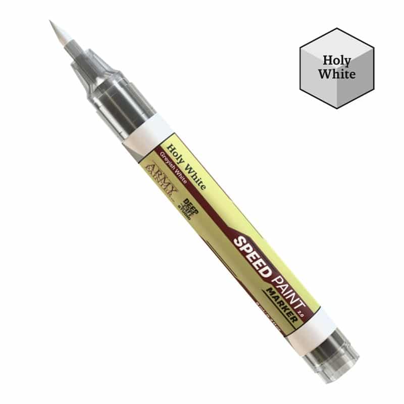 Speedpaint Markers d'Army Painter Holy White, vous permet de découvrir une nouvelle façon de peindre vos figurines sans pinceau ni palette.