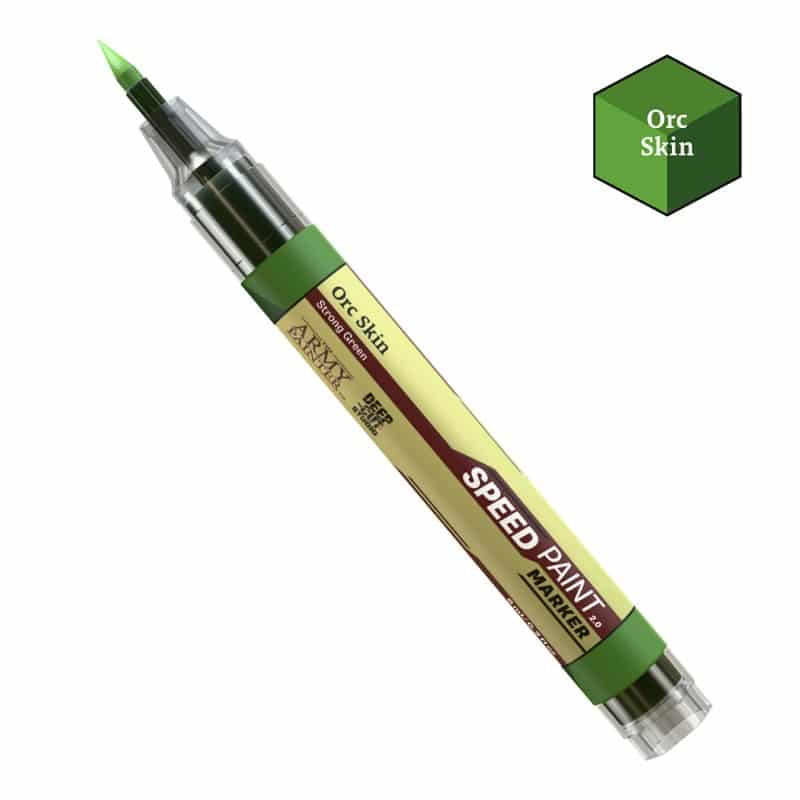 Speedpaint Markers d'Army Painter Orc Skin, vous permet de découvrir une nouvelle façon de peindre vos figurines sans pinceau ni palette.