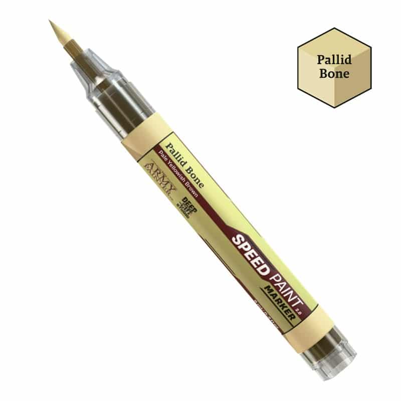 Speedpaint Markers d'Army Painter Pallid Bone, vous permet de découvrir une nouvelle façon de peindre vos figurines sans pinceau ni palette.