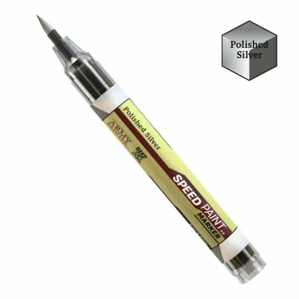 Speedpaint Markers d'Army Painter Polished Silver, vous permet de découvrir une nouvelle façon de peindre vos figurines sans pinceau ni palette.