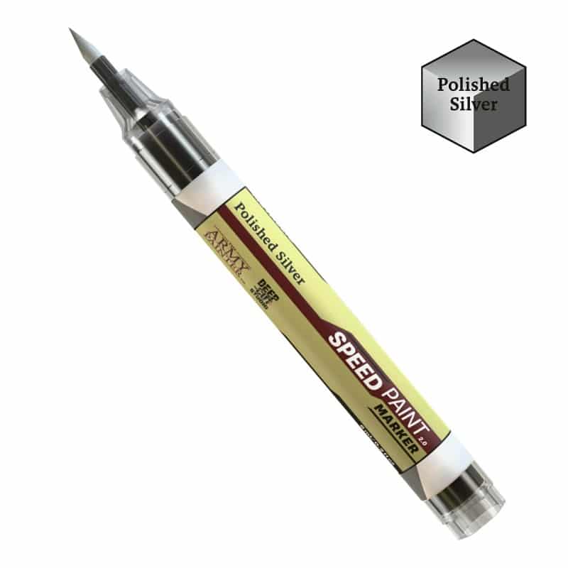 Speedpaint Markers d'Army Painter Polished Silver, vous permet de découvrir une nouvelle façon de peindre vos figurines sans pinceau ni palette.