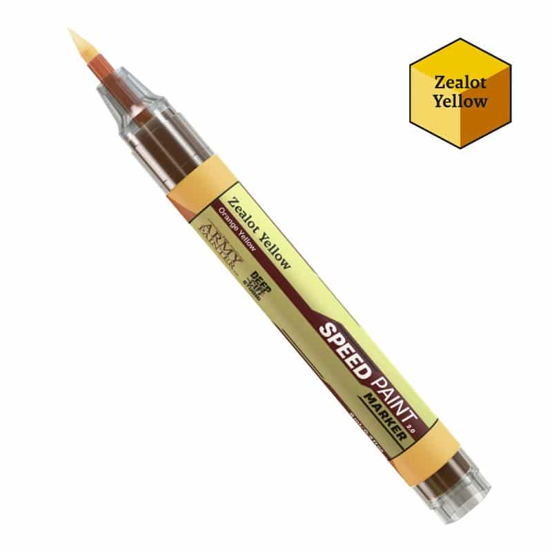 Speedpaint Markers d'Army Painter Zealot Yellow, vous permet de découvrir une nouvelle façon de peindre vos figurines sans pinceau ni palette.