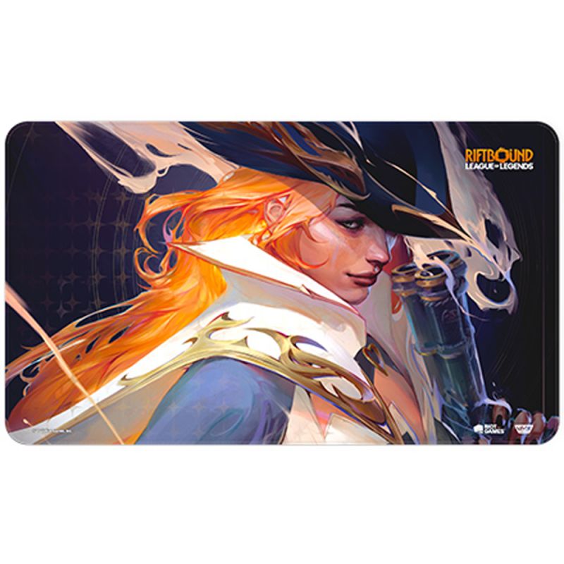 Jouez à Riftbound : le TCG dans l'univers de League of Legends avec le magnifique et officiel Playmat Miss Fortune en restant dans l'univers du jeu