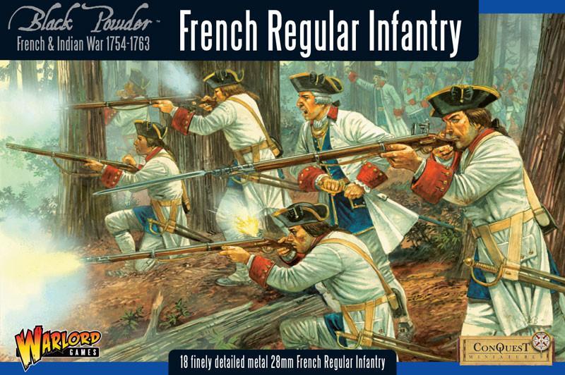 French Regular Infantry est une boite permettant de reproduire la guerre de 7 ans aux Etats unis entre les anglais , les français et les amerindiens