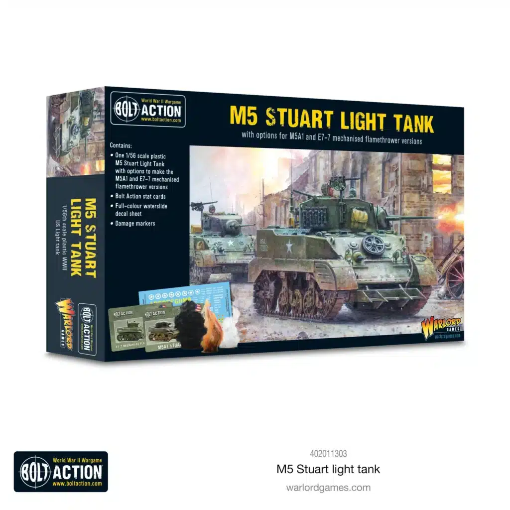 Bolt Action M5 Stuart vous permettent de revivre la bataille emblématique des Ardennes de la deuxieme guerre mondiale avec ce char emblématique