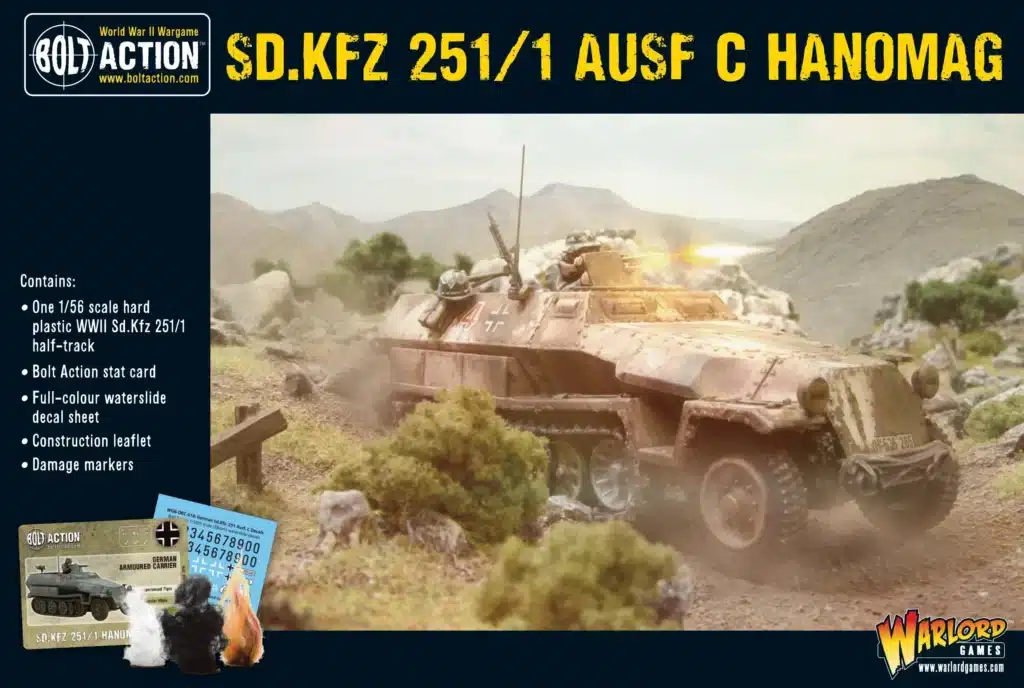 Bolt Action German Sd.Kfz 251 C Hanomag  vous permet de revivre les batailles entre les pilotes de chars emblématiques de la deuxieme guerre mondiale