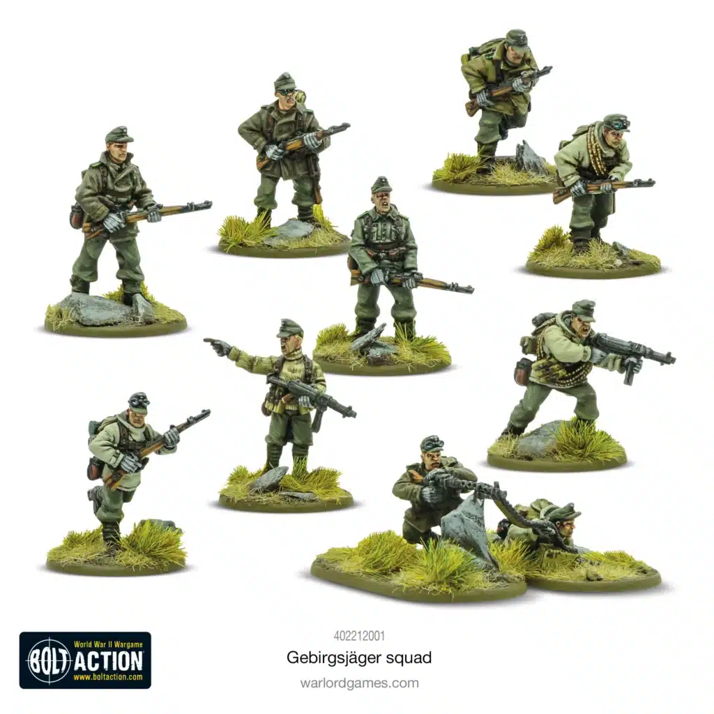 Bolt Action German Gebirgsjager squad vous permettent de revivre la bataille emblématique des Ardennes de la deuxieme guerre mondiale