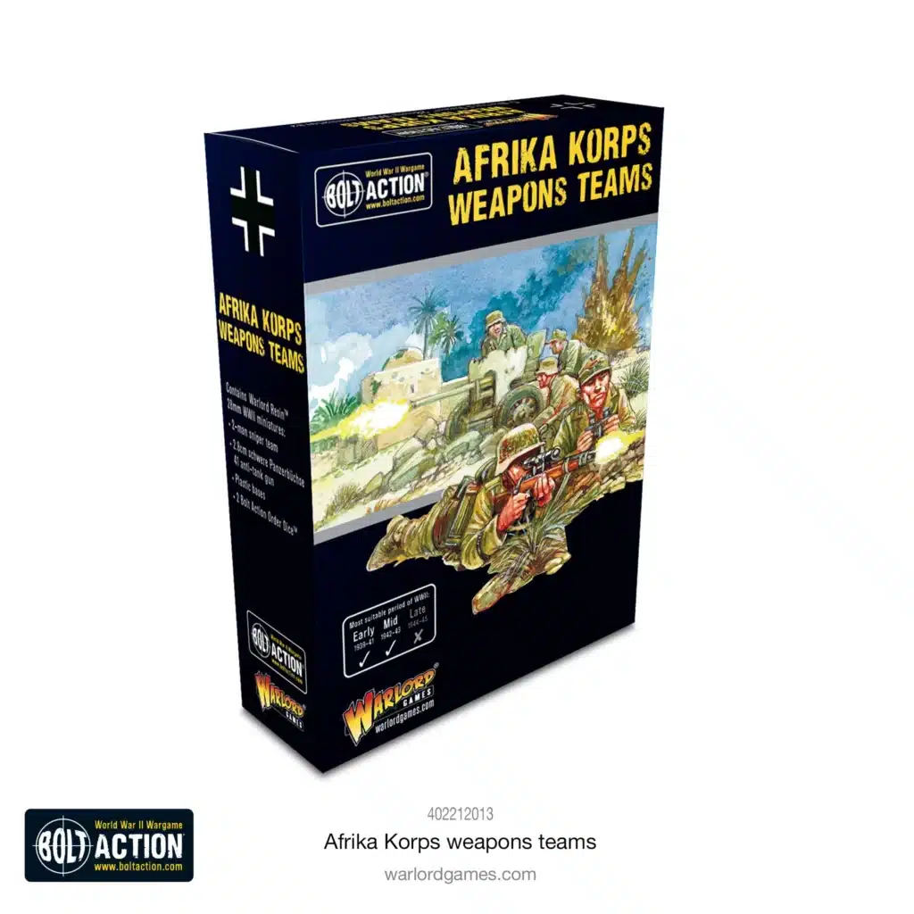 Bolt Action German Afrika Korps weapons teams vous permettent de revivre la bataille emblématique des Ardennes de la deuxieme guerre mondiale